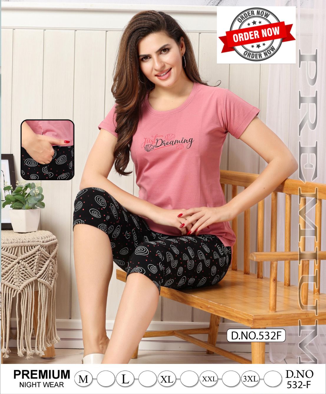 Summer Special Capri Vol Pcs 532 Ladies Short Night Suits Wholesale Shop In Surat
